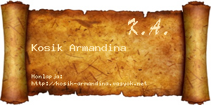 Kosik Armandina névjegykártya